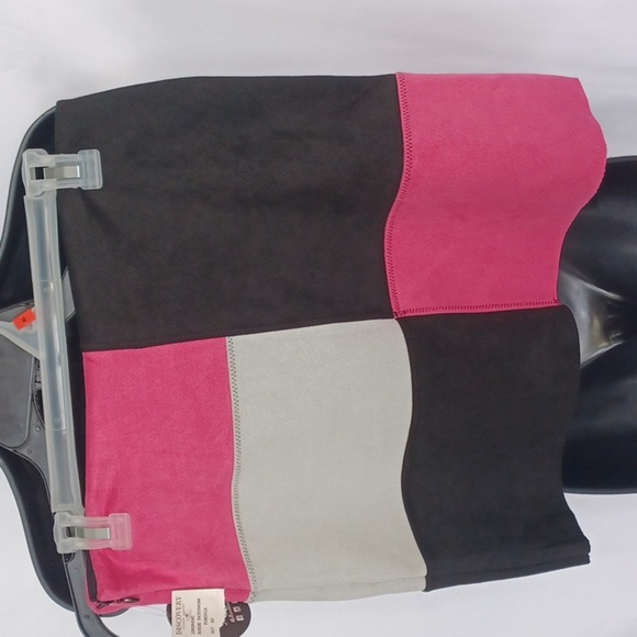 Jolie & Joy Faux Suede Patchwork Raw Hem Side Zip Mini Skirt, Jr sz L - Picture 2 of 6